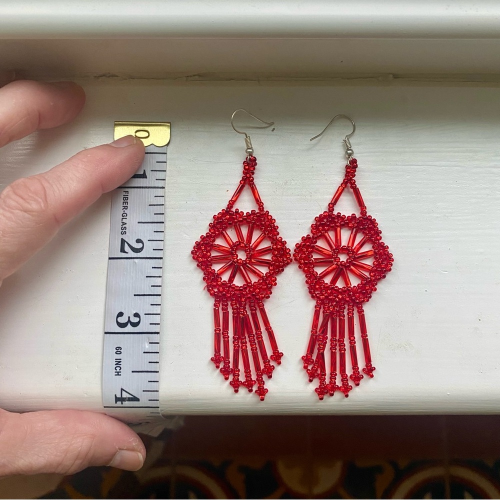 Romantic beaded earrings - Picture 4 of 7